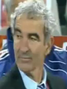 Entrenador frances, Domenech, rechazando dar la mano a Parreira